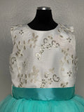 Teal Flower Girl Dress