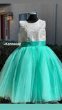 Teal Flower Girl Dress