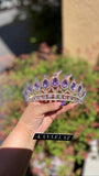 Luxury Crown-Tiara Purple Jewelry Set