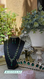 Luxury Crown-Tiara Gold Green Jewelry Set