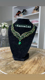 Luxury Emerald Green Crown - Tiara Jewelry Set
