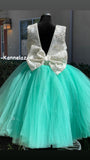 Teal Flower Girl Dress